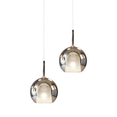 Post-Modern Funnel Hanging Light Fixtures Mirrored Glass Suspension Pendant