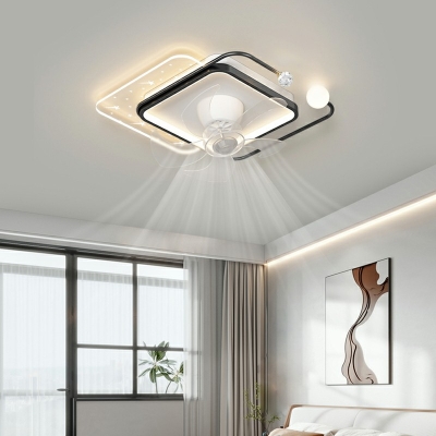 Simple Geometrical Flush Mount Ceiling Light Fixtures Acrylic Ceiling Mounted Fan Light