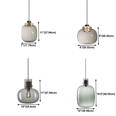 1 Ligh Pendant Lighting Modern Style Glass Hanging Lamp for Dining Room