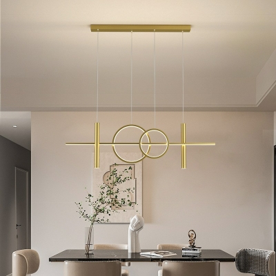 5-Light Island Pendants Modern Style Geometric Shape Metal Chandelier Lighting
