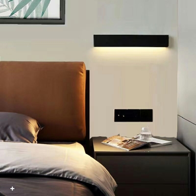 Black Flush Mount Wall Sconce Modern Minimalism Wall Light Sconces for Bedroom