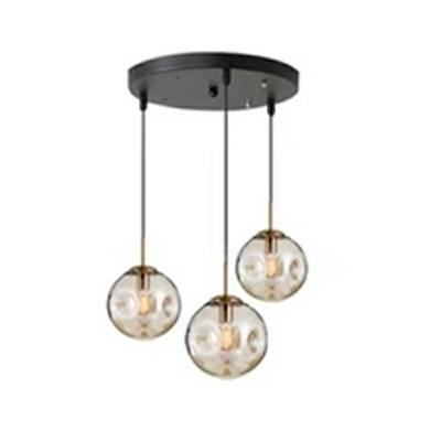 Contemporary Globe Pendant Lighting Clear Glass Hanging Lamp for Dining Room