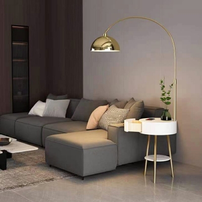 Contemporary Style Floor Lamp 1 Light Metal Floor Lamp with Drawer