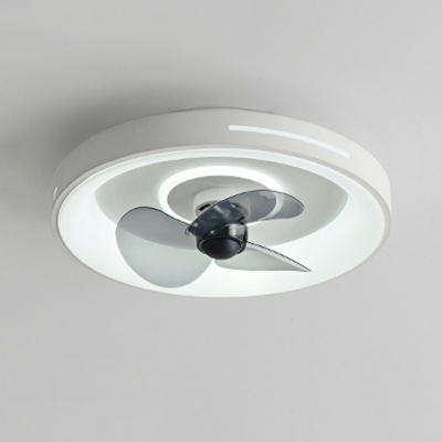 Contemporary Style Flush Mount Fan Lamps Acrylic Led Flush Mount for Bedroom Remote Control Stepless Dimming