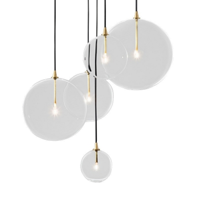 Globe Glass Hanging Pendant Lights Modern Minimalism Drop Pendant for Living Room