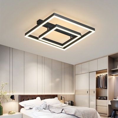LED Black Linear Flushmount Lighting Dining Room Bedroom Living Room Flush Mount Lighting Fixtures
