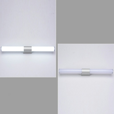 Metal Cylindrical Vanity Lighting Modern Style 1 Light Vanity Light Fixtures in Sliver