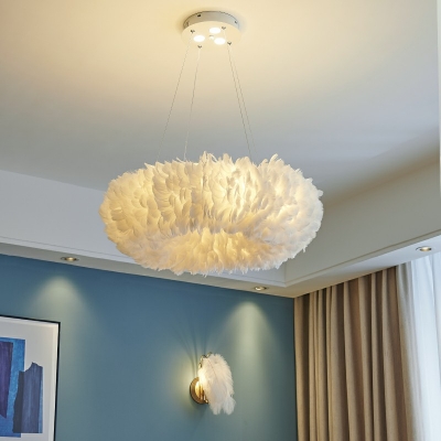 Modern E27 Chandelier Light Feather Chandelier for Living Room