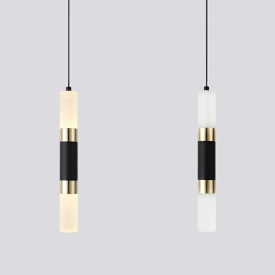 Modern Minimalist Pendant Light LED with Acrylic Shade Pendant Lighting Fixture in Black