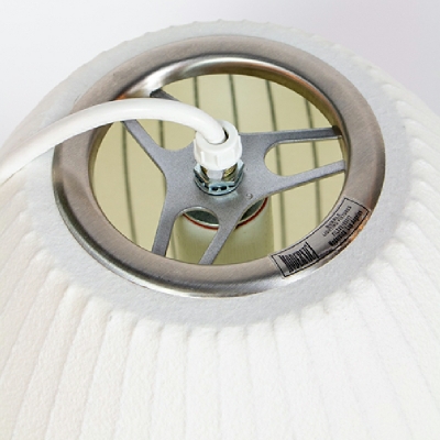 Modern Style Lantern Suspension Lamp Silk 1-Light Pendant Light in White