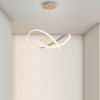 Modern White Chandelier Lamp Twisted Rubber Chandelier Light
