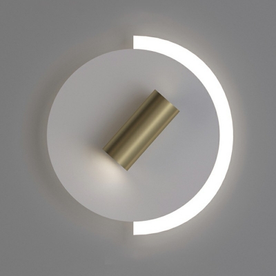 Round Rotating Flush Mount Wall Sconce Minimalist Acrylic LED Wall Reading Light