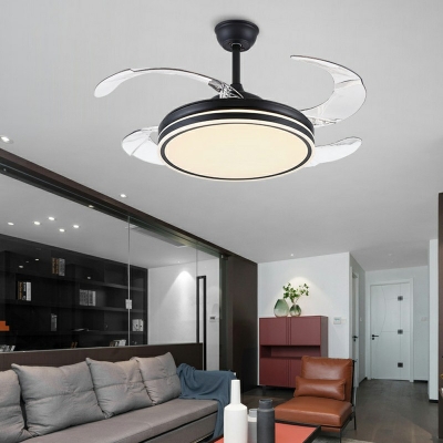 Semi-Flush Mount Ceiling Light Kid's Room Style Acrylic Semi Fan Flush Mount Light for Living Room