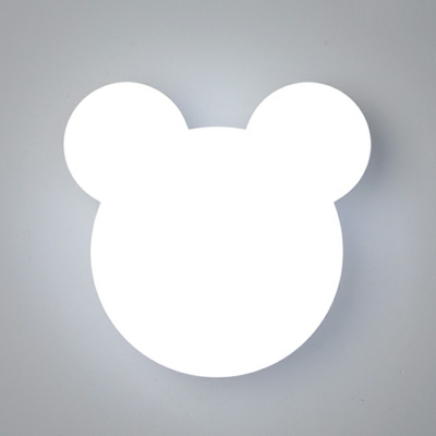 White Bear-Like Wall Sconce Lighting LED Wall Mounted Light Fixture for Kid's Bedroom
