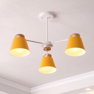 Yellow Sputnik Chandelier Light Modern Style Metal 6 Lights Ceiling Chandelier