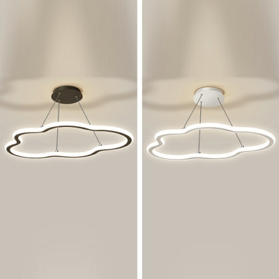 1-Light Hanging Chandelier Minimalism Style Cloud Shape Metal Pendant Light Kit