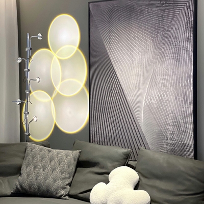 Contemporary Style Silver Floor Lamp Metal Floor Lamp for Living Room
