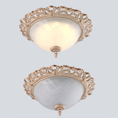 European Style Minimalist Ceiling Light Retro Glass Ceiling Mounted Fixture for Bedroom