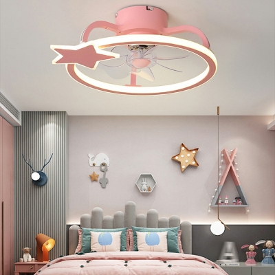 Kids Style Ceiling Fan Starry Sky Acrylic Ceiling Fan