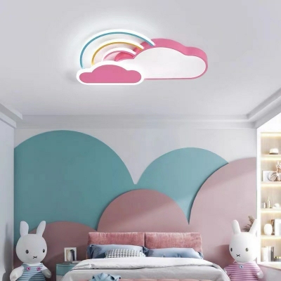 Kids Style Cloud Shape Flush Mount Lighting Acrylic Ceiling Mounted Fixture