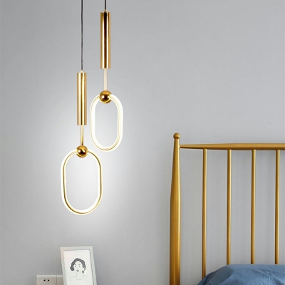 LED Linear Hanging Ceiling Lights Glass Luxury Bedroom Bar Hanging Light Fixtures