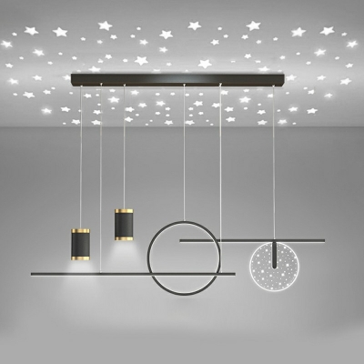 Macaron Island Chandelier Lights Nordic Style Multi Light Pendant for Dinning Room