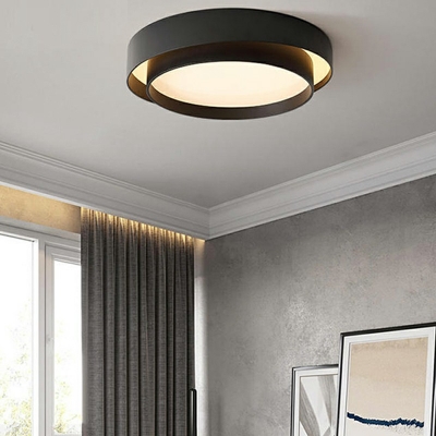 Nordic Minimalist Creative Ceiling Light LED Round Flushmount Light in White and Black