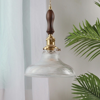 Ruffle Hanging Lamp Kit Modern Style Glass 1-Light Pendant Light Fixture in Clear