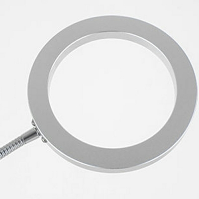 Simplicity Metal Circular Ring Reading Light LED Sliver Finish Flexible Task Lighting