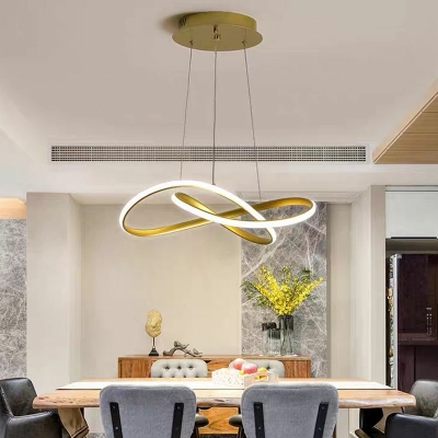 Spiral Chandelier Lamp Modern Style Metal Chandelier Light for Dining Room