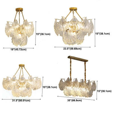 Traditional Chandelier Lighting Fixtures American Style Glass Multi Pendant Light for Living Room
