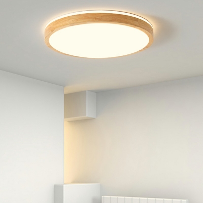 Wood Simple Round Flushmount Lighting Modern Bedroom Dining Flush Mount Lighting Fixtures