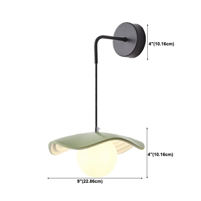 1-Bulb Sconce Light Fixture with White Glass Shade Wall Mounted Lighting