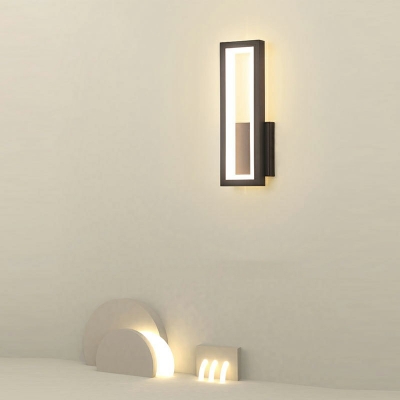 1-Light Sconce Lights Minimalism Style Rectangle Shape Metal Wall Mount Light