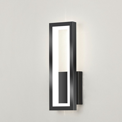 1-Light Sconce Lights Minimalism Style Rectangle Shape Metal Wall Mount Light