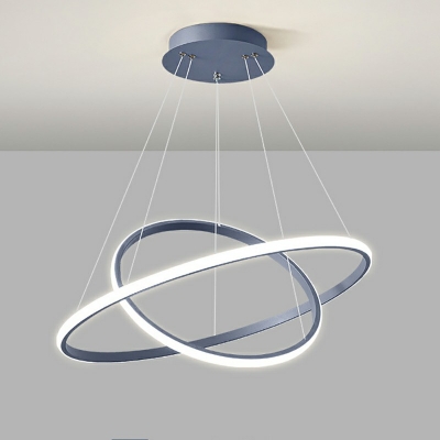 3-Light Hanging Chandelier Contemporary Style Ring Shape Metal Pendant Light Kit