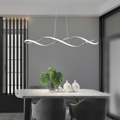 1-Light Island Ceiling Light Minimal Style Geometric Shape Metal Pendant Chandelier