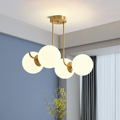 6-Light Hanging Chandelier Modern Style Ball Shape Metal Pendant Light Kit
