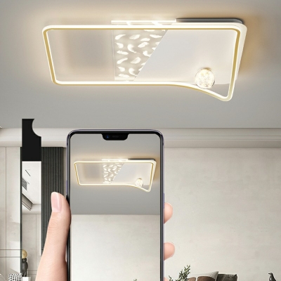 Acrylic Shade Flush Mount Lighting LED Geometric Flush Mount Light in Gold