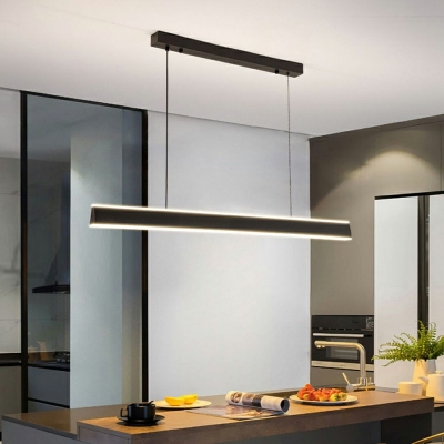 Black Linear Island Lighting Fixture with 47.2