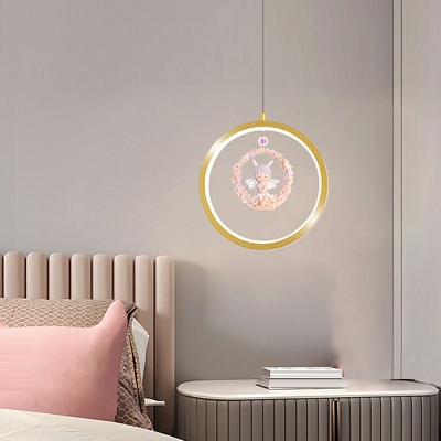 Girl's Bedroom Hanging Pendant Lights Metal LED Hanging Chandelier