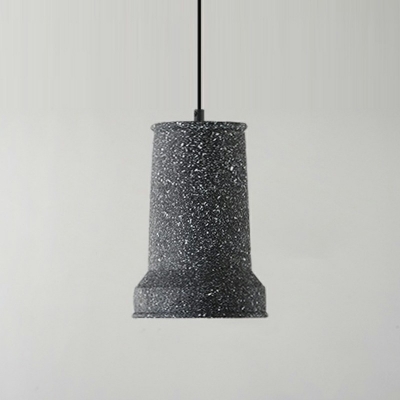 Black Elliptical Hanging Lamp Kit Modern Style Stone 1 Light Hanging Lights