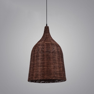 Handcrafted Rattan Pendant Light Bell Shape Hanging Ceiling Lights for Dining Room