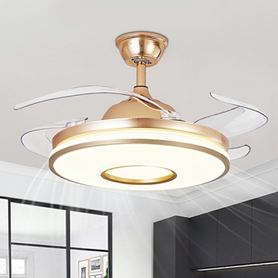 LED Contemporary Pendant Light  Wrought Copper Ceiling Fan Light