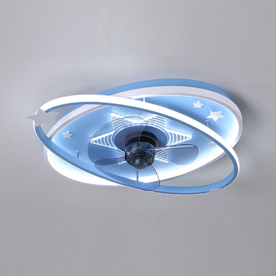 LED Flushmount Fan Lighting Fixtures Children's Room Dining Room Flush Mount Fan Lighting