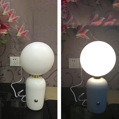 Modern Glass Nightstand Lamp Office Bedroom Living Room Learning Table Lamp