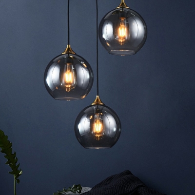 Modern Style Pendant Lighting Globe Glass Hanging Lamp for Living Room