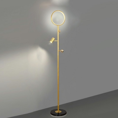 Modern Style Round Ring Shape Floor Lamp Wrought Stainless Steel Floor Lamp