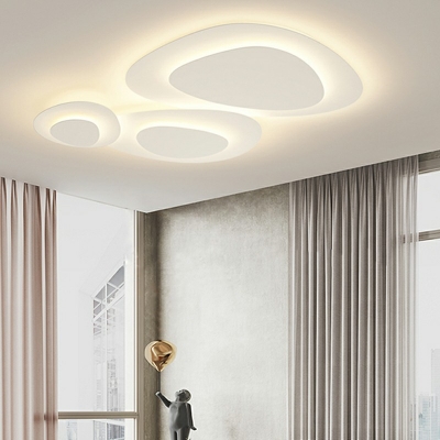 Modern White Flush Mount Ceiling Light Metal Ceiling Light for Bedroom
