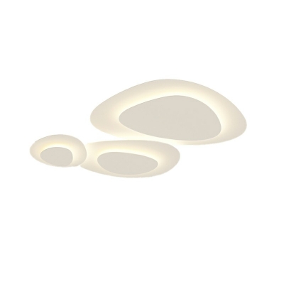Modern White Flush Mount Ceiling Light Metal Ceiling Light for Bedroom